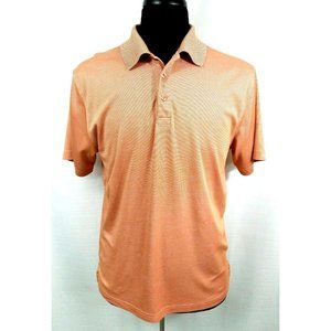 Joseph & Feiss Mens Large Short Sleeve Casual Polo Golf Lightweight Orange Sport